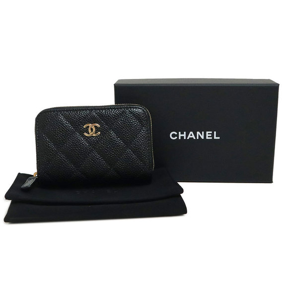 Chanel Matelasse Case Wallet Caviar Skin Leather Black - Picture 2 of 8